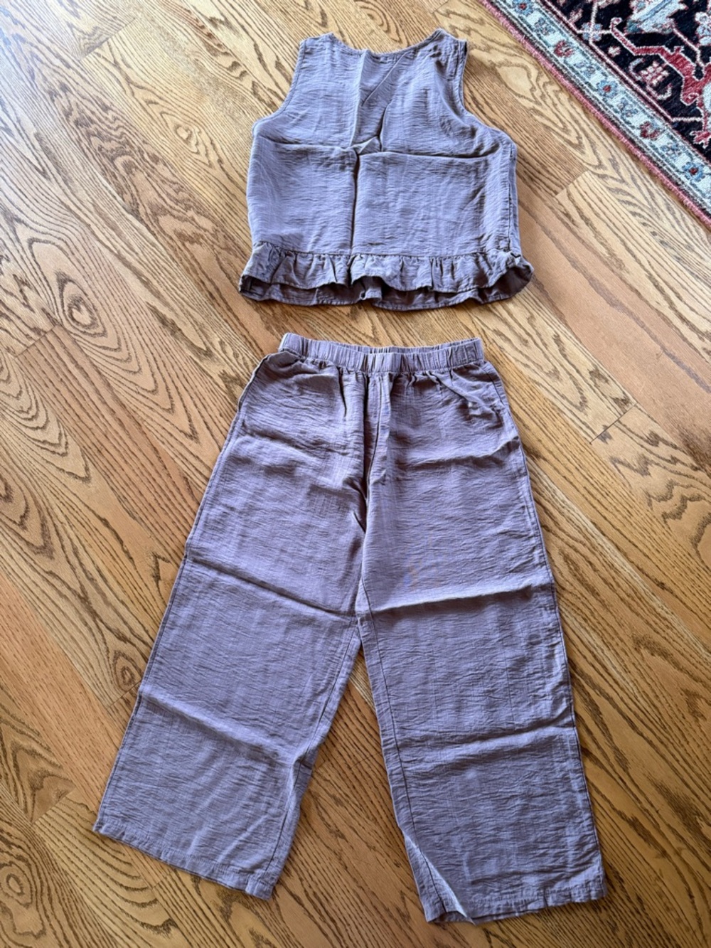 SHEIN faux linen 2 piece outfit